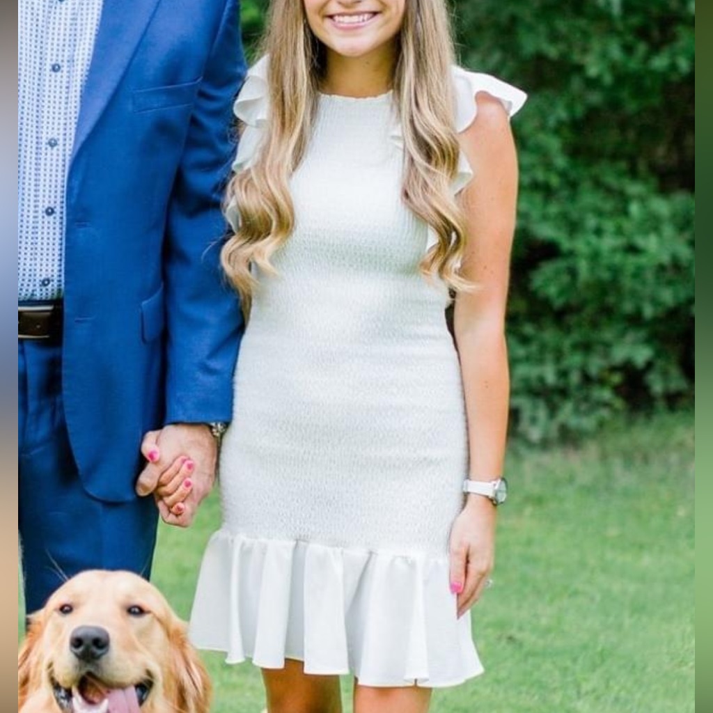 White Ruffle Mini Dress